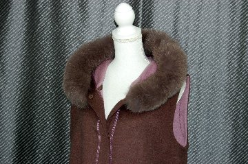 JEAN-LOUIS SCHERRER　カシミヤ混ウール　ロングジレ　Foxトリムの画像