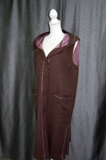 JEAN-LOUIS SCHERRER　カシミヤ混ウール　ロングジレ　Foxトリムの画像