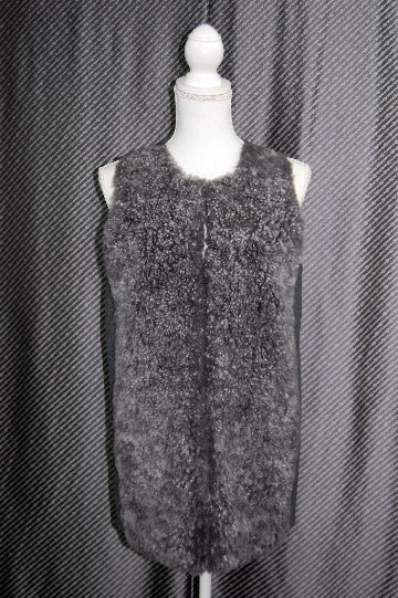 カシミヤゴート＆カシミヤ混ウール　切り替えベストの画像