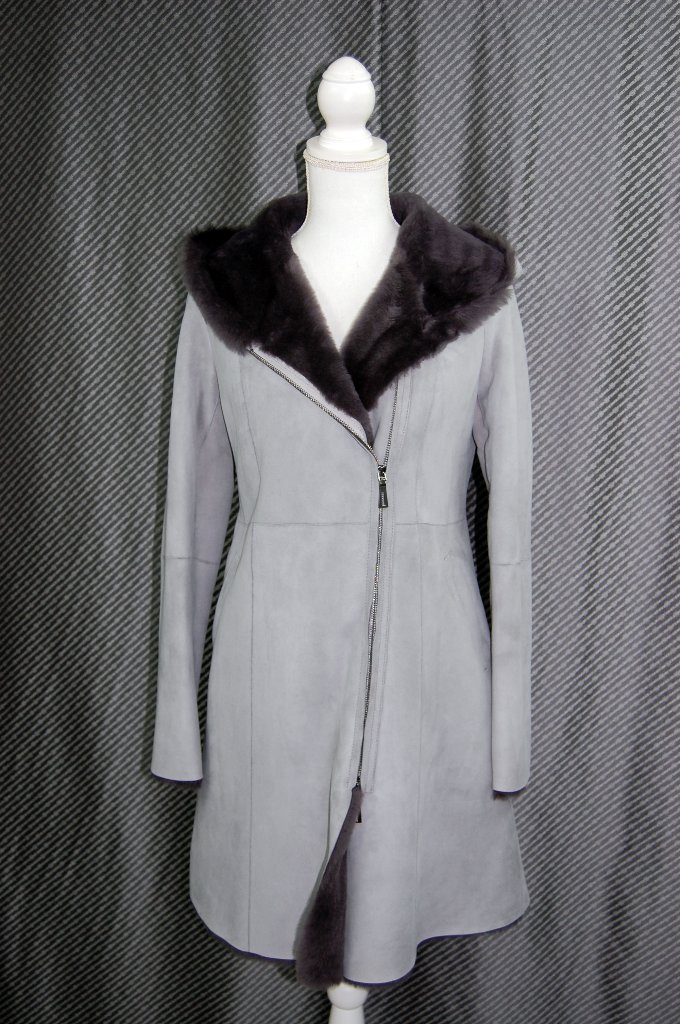 ムートン　ダブルフェイスフーディーコートの画像