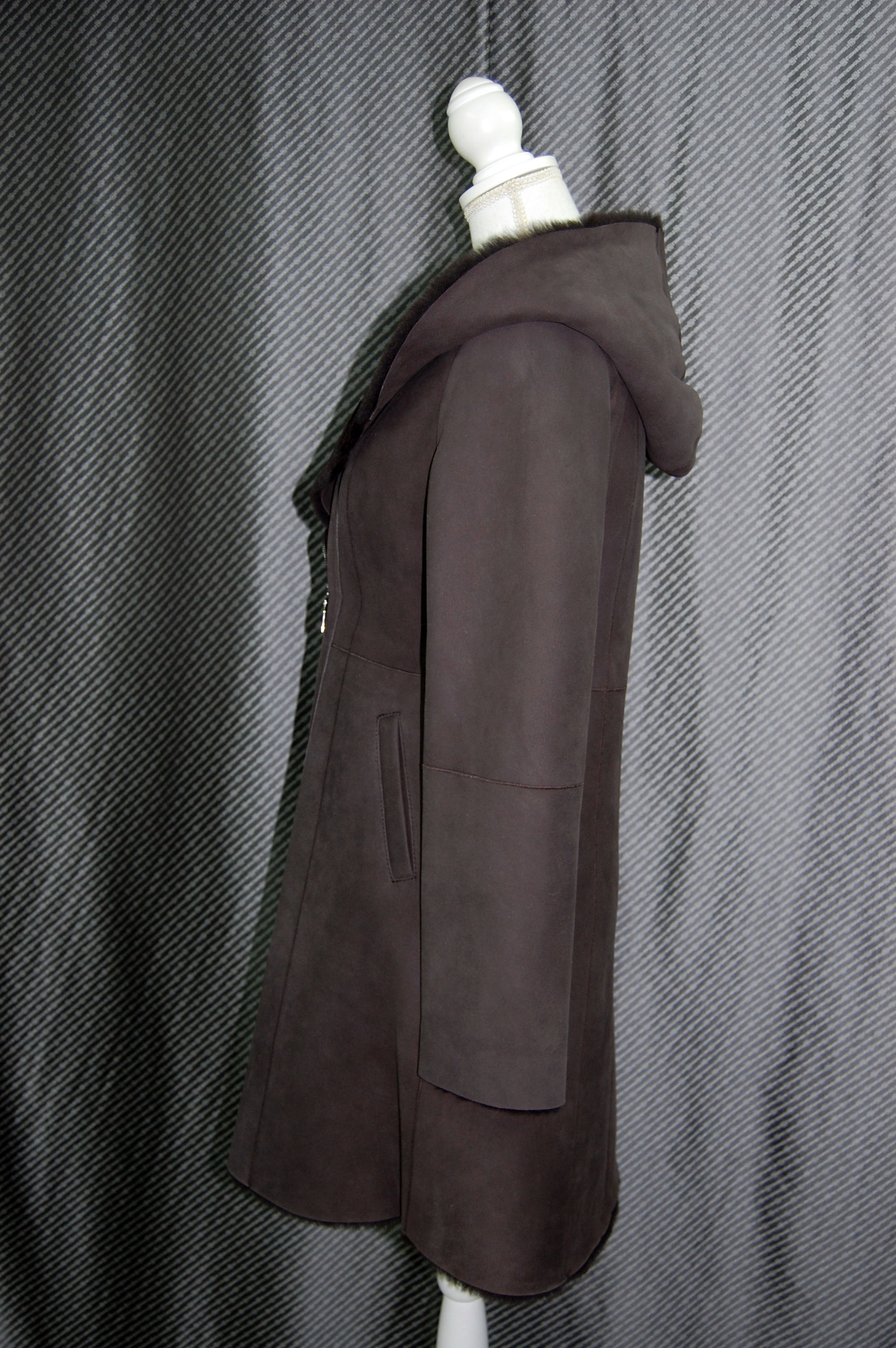 ムートン　ダブルフェイスフーディーコートの画像