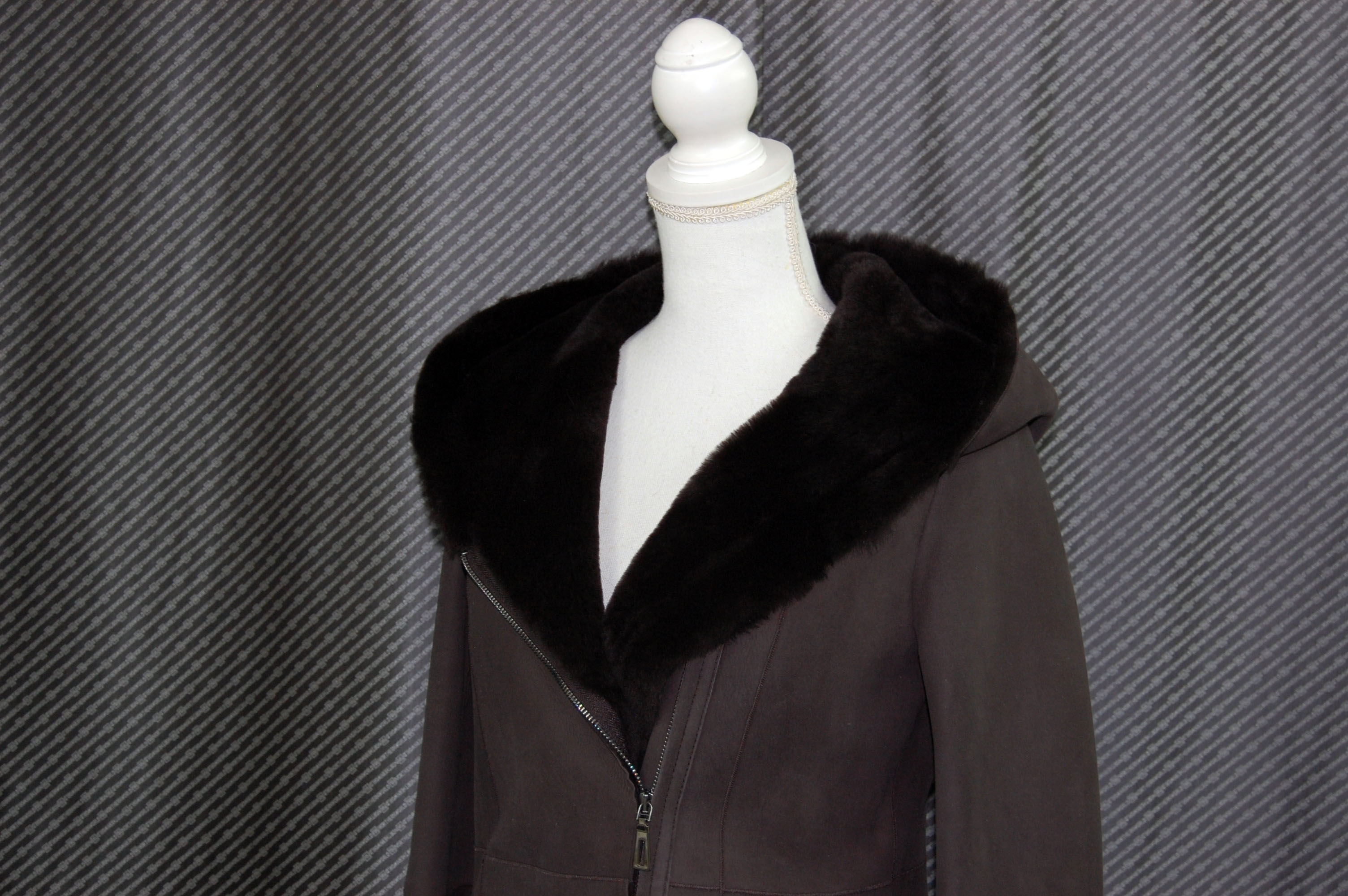 ムートン　ダブルフェイスフーディーコートの画像