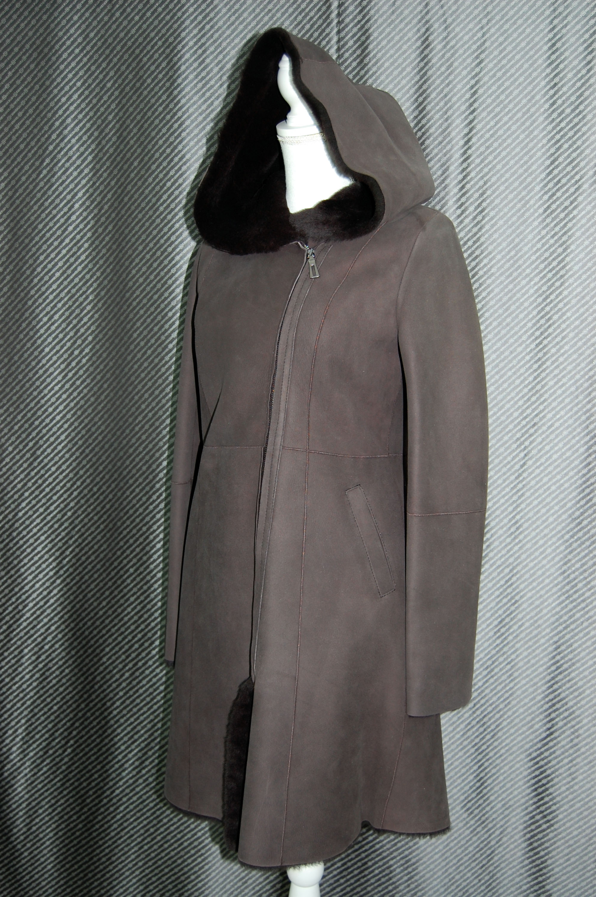 ムートン　ダブルフェイスフーディーコートの画像