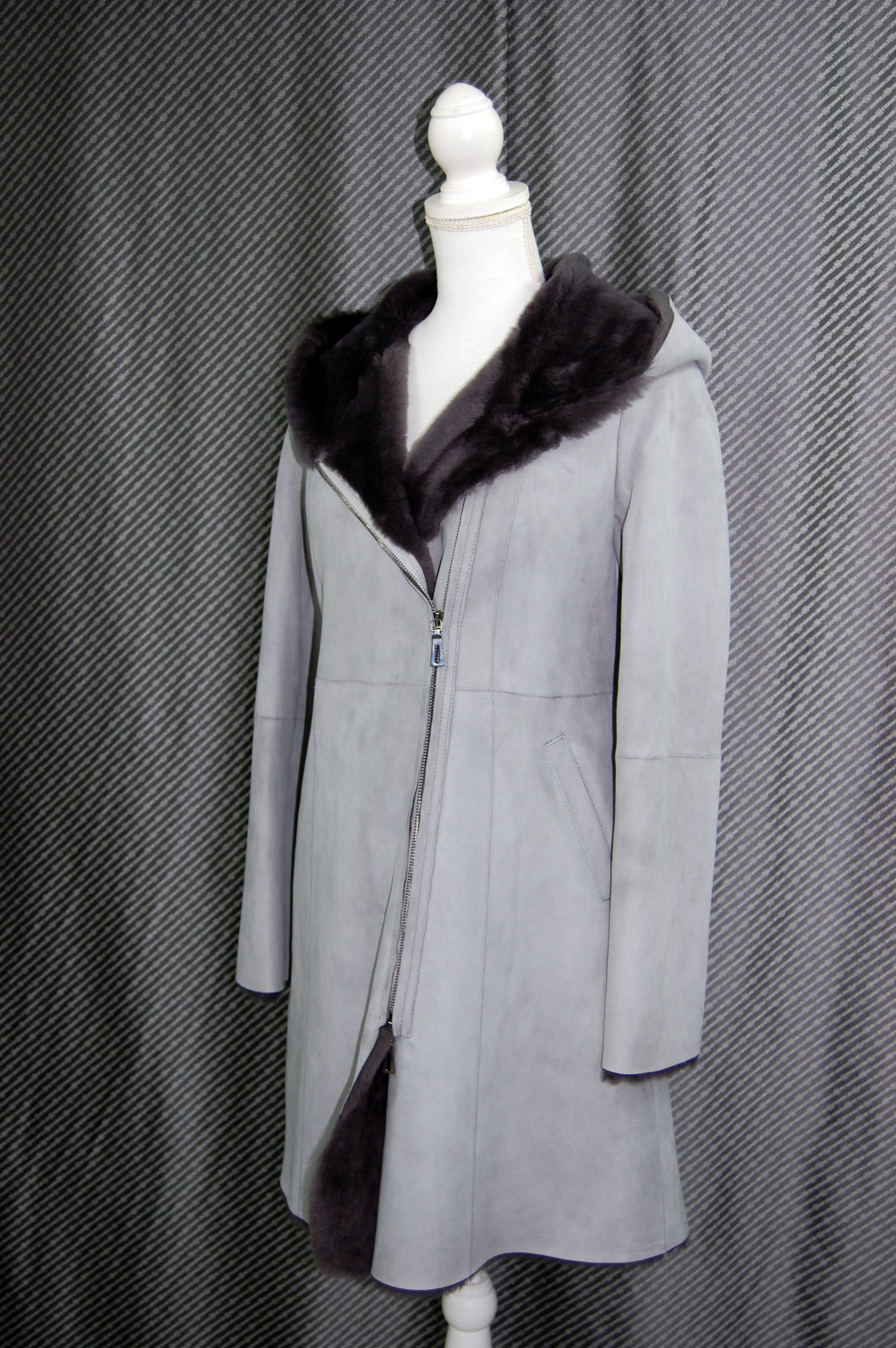 ムートン　ダブルフェイスフーディーコートの画像