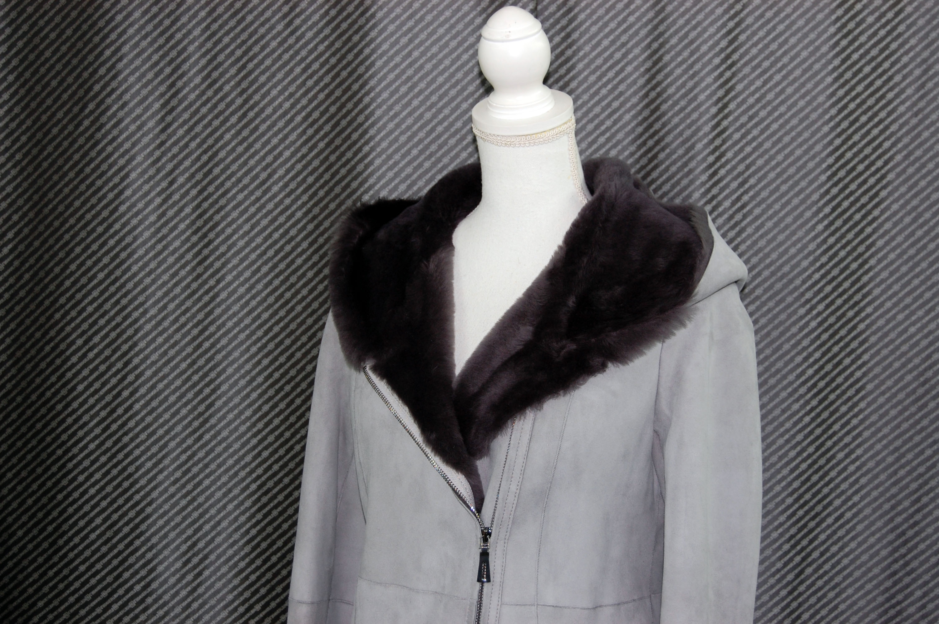 ムートン　ダブルフェイスフーディーコートの画像