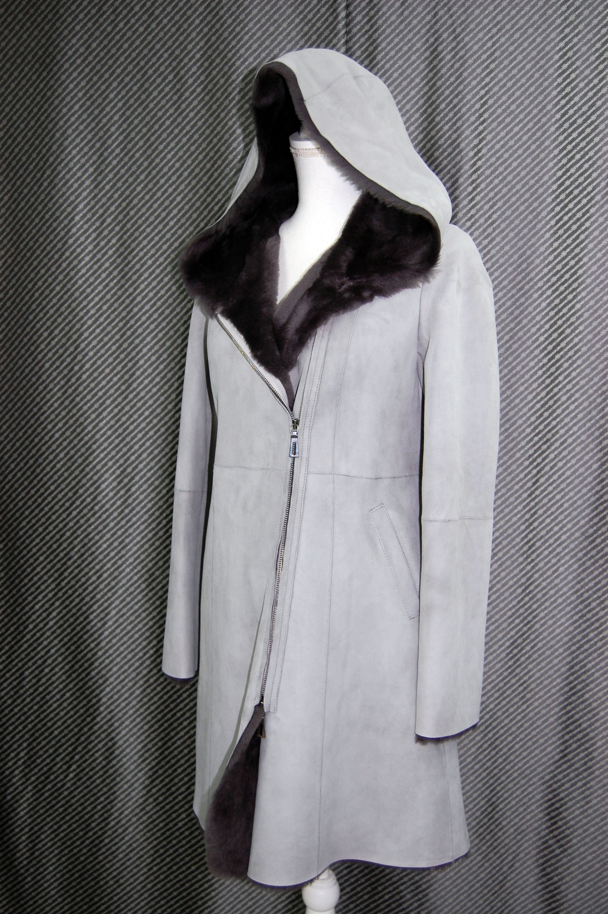 ムートン　ダブルフェイスフーディーコートの画像