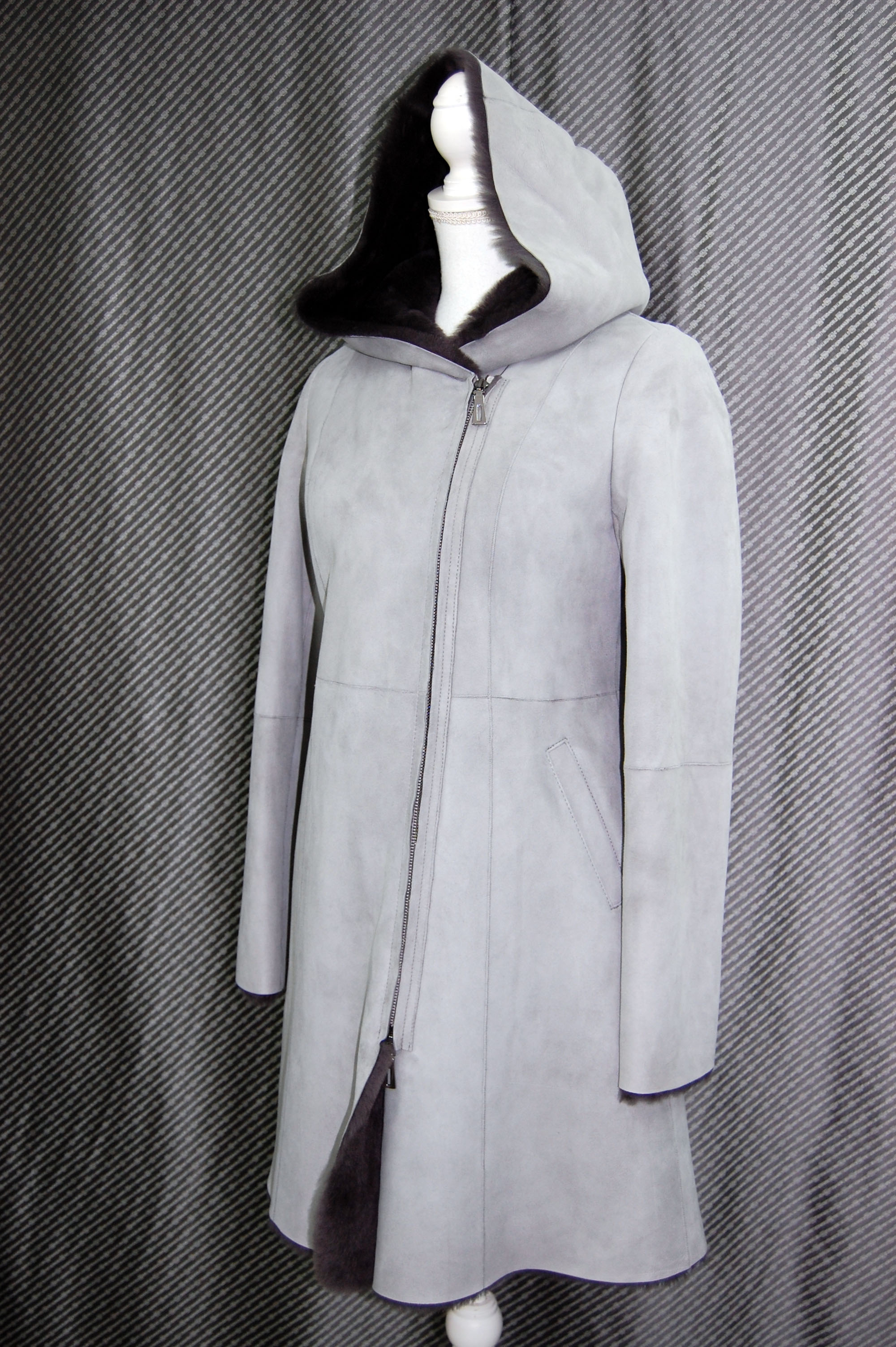 ムートン　ダブルフェイスフーディーコートの画像