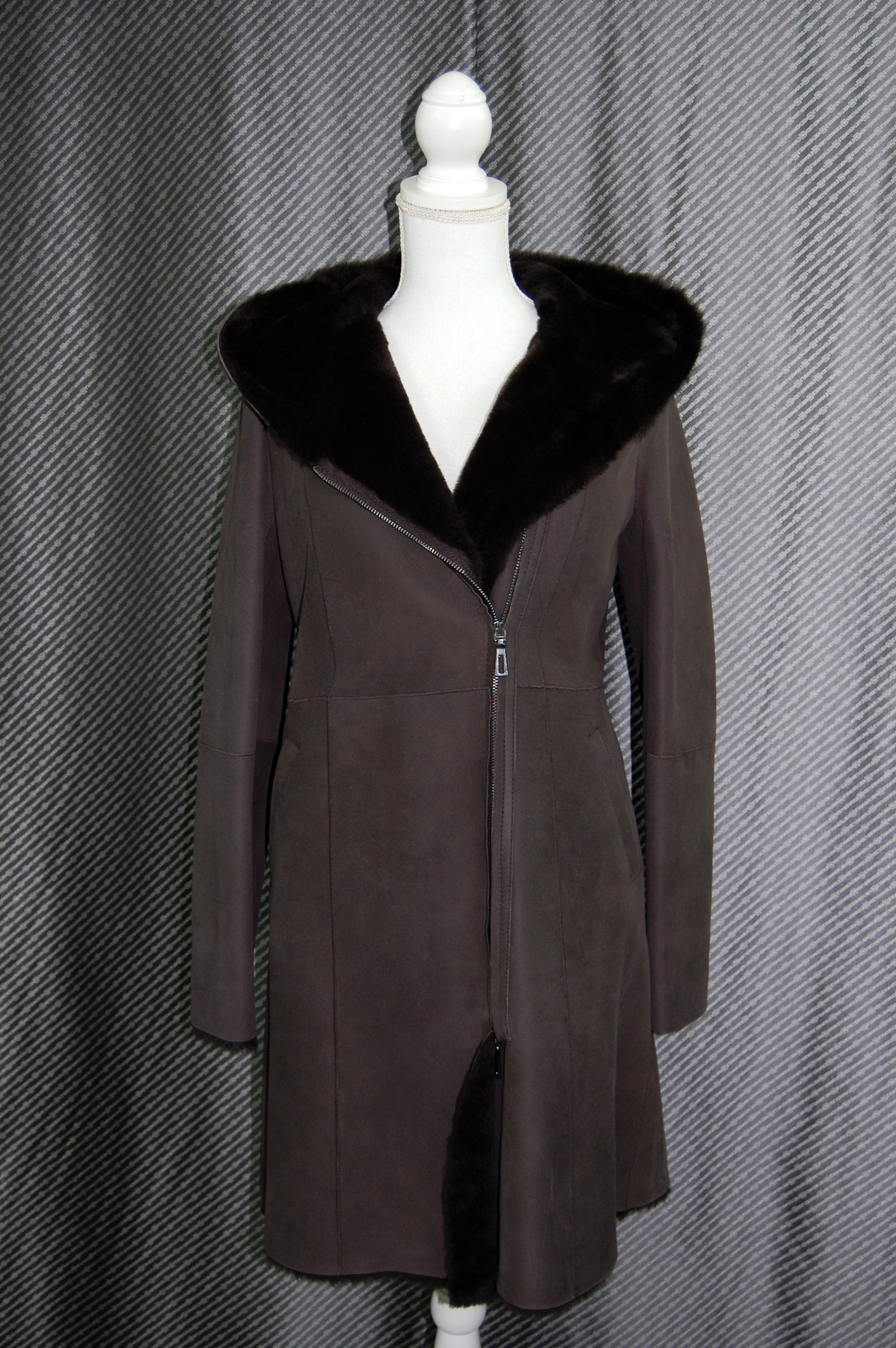 ムートン　ダブルフェイスフーディーコートの画像