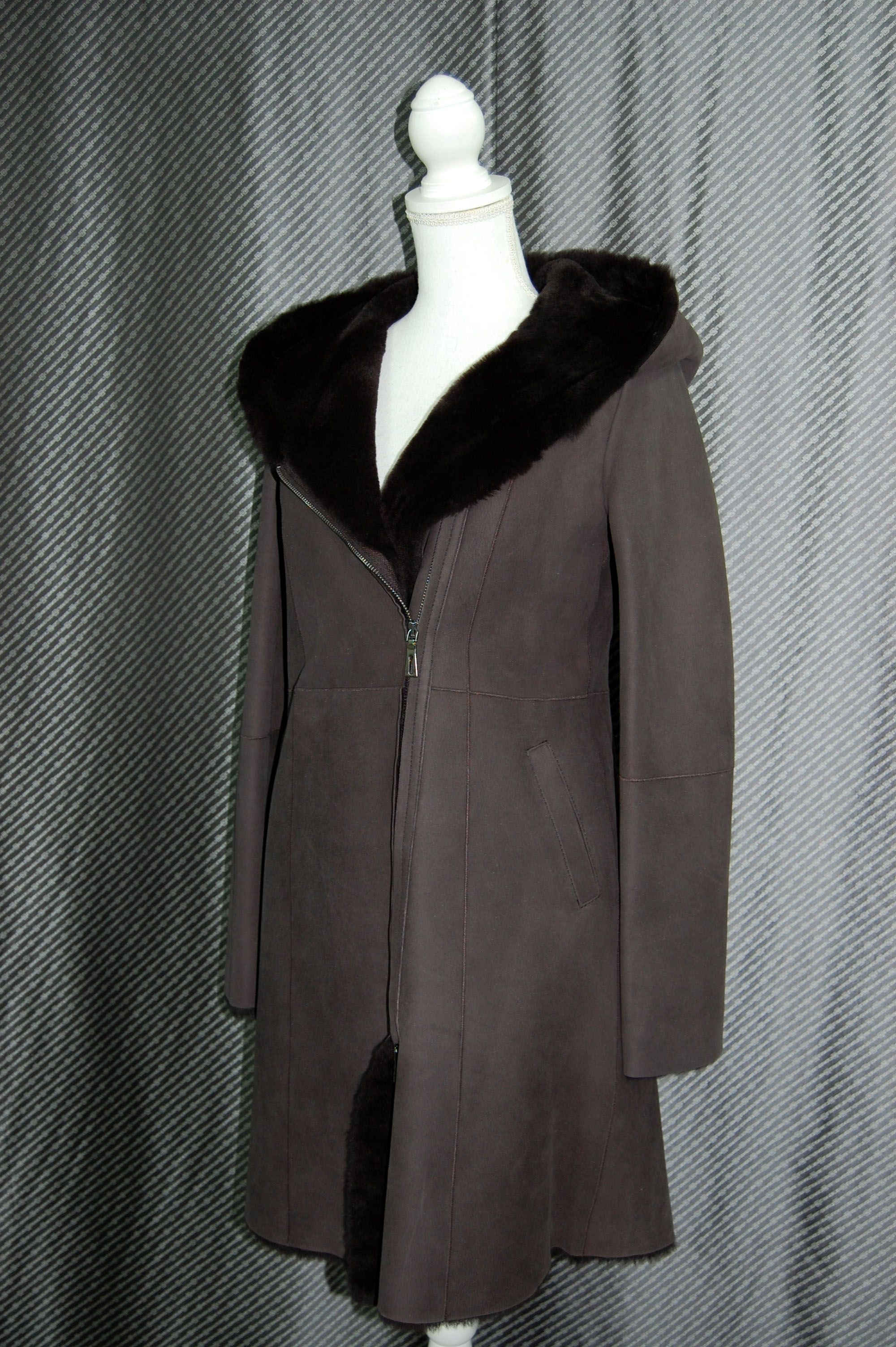 ムートン　ダブルフェイスフーディーコートの画像