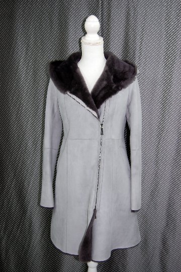 ムートン　ダブルフェイスフーディーコートの画像