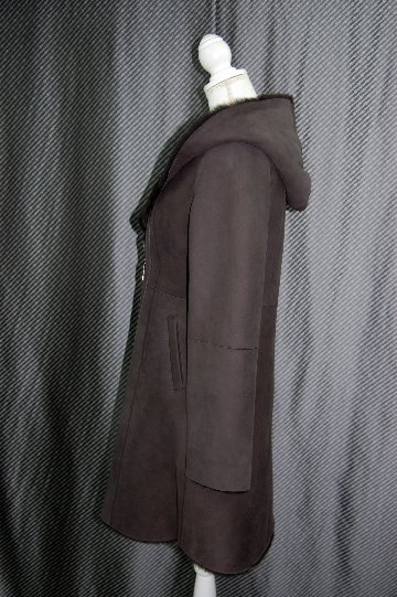 ムートン　ダブルフェイスフーディーコートの画像