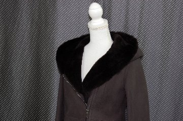 ムートン　ダブルフェイスフーディーコートの画像