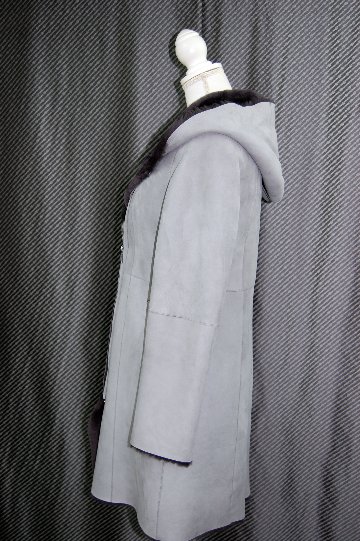 ムートン　ダブルフェイスフーディーコートの画像