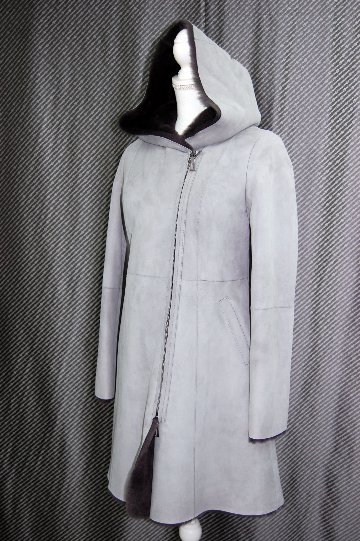 ムートン　ダブルフェイスフーディーコートの画像