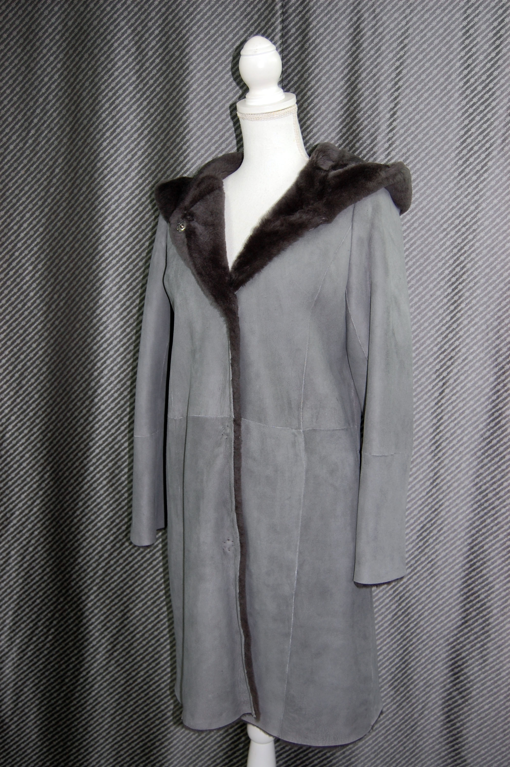 ムートン　ダブルフェイスフーディーコートの画像