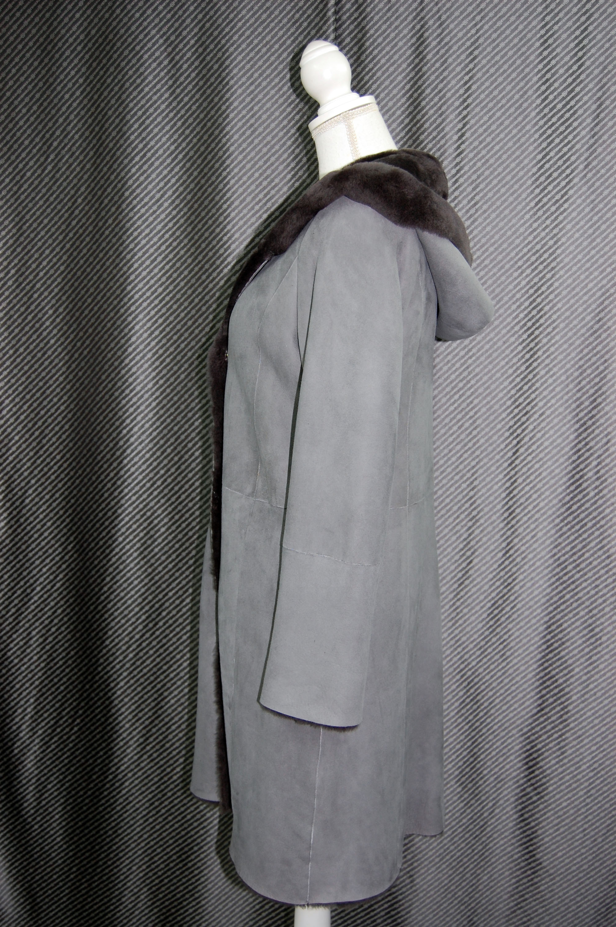 ムートン　ダブルフェイスフーディーコートの画像