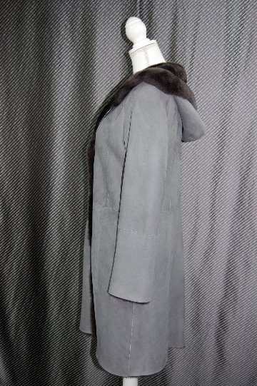 ムートン　ダブルフェイスフーディーコートの画像