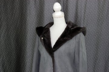 ムートン　ダブルフェイスフーディーコートの画像