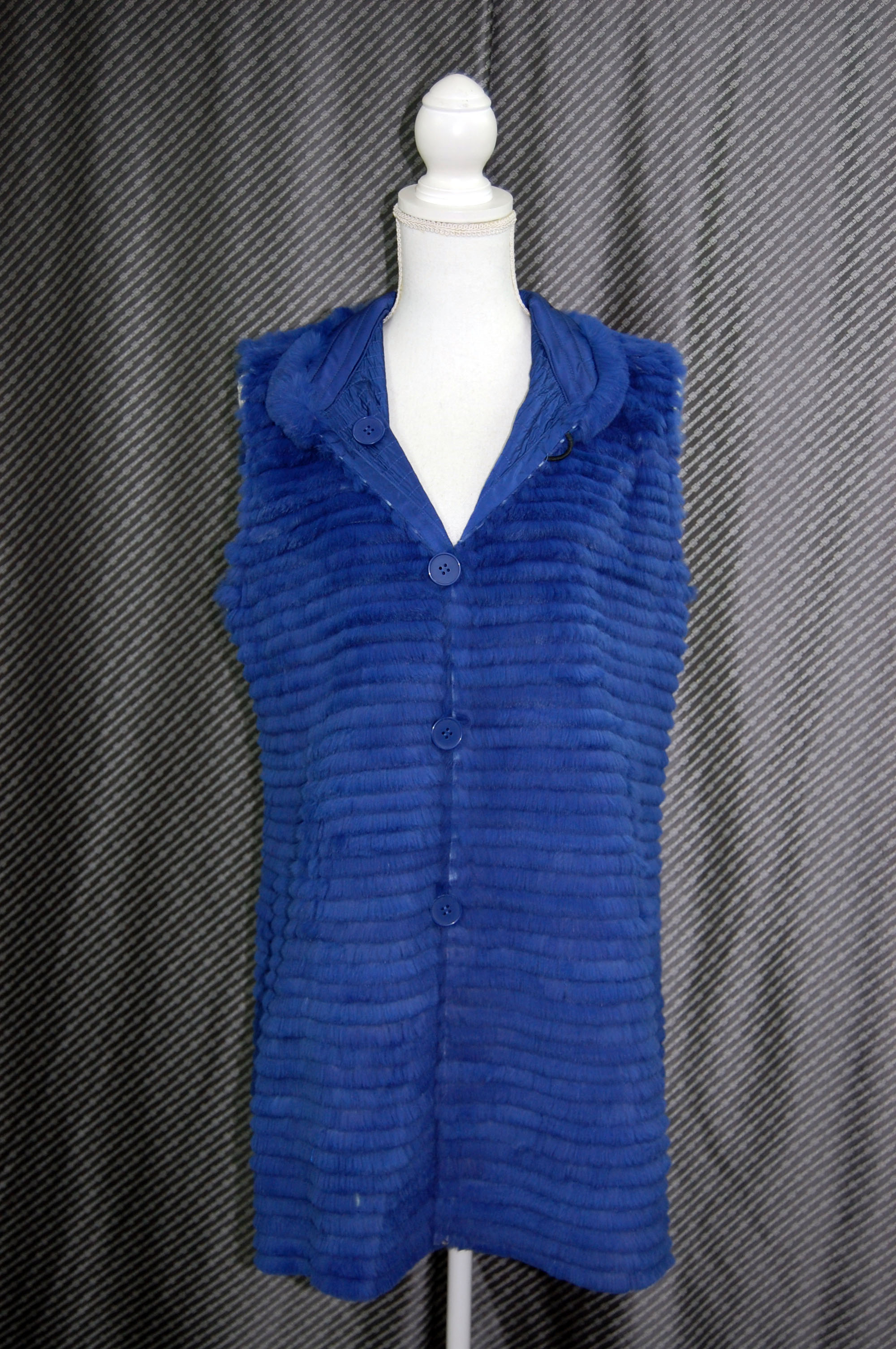 花柄プリント＆ラビットレイヤー　リバーシブルベストの画像