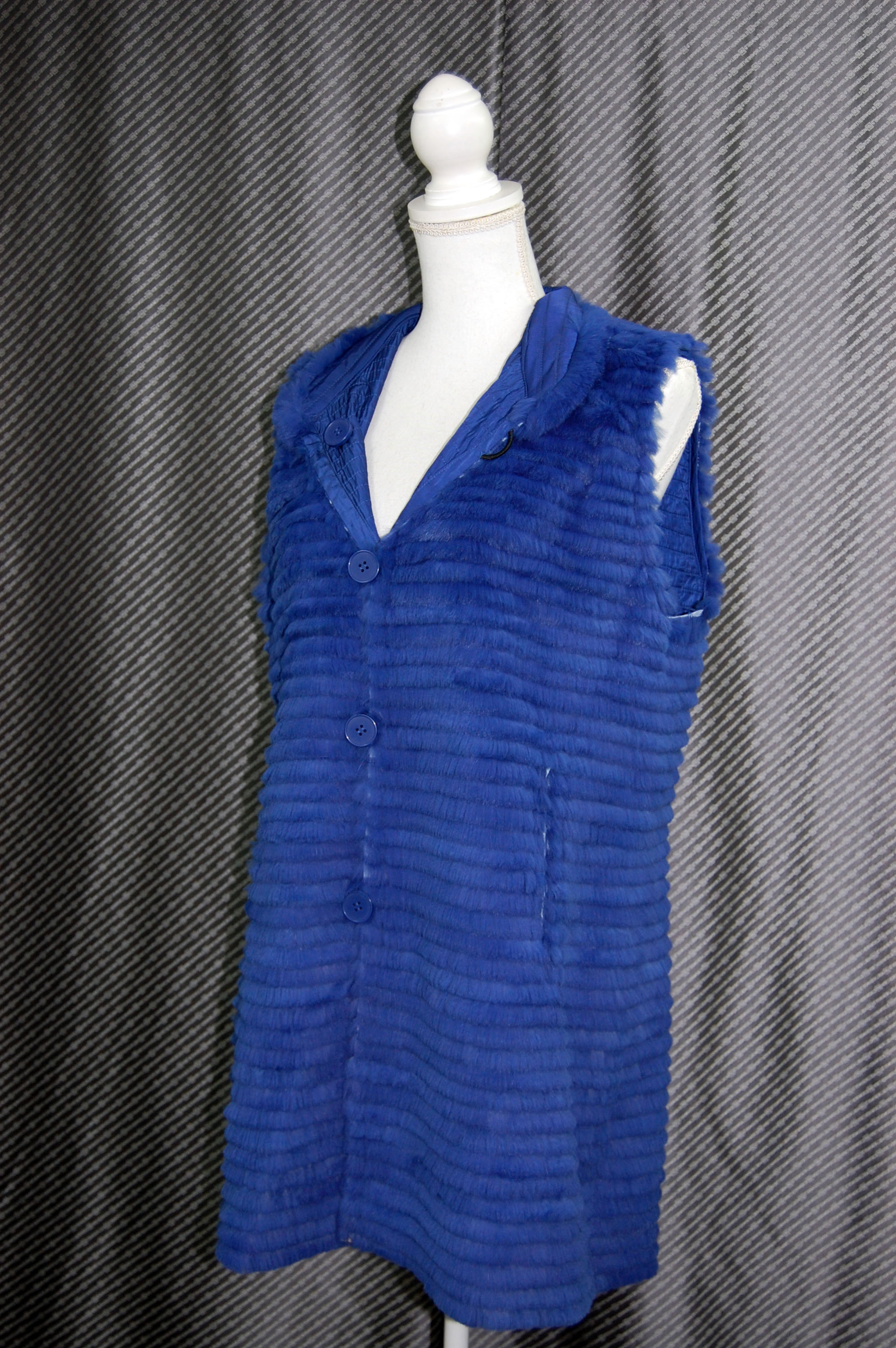 花柄プリント＆ラビットレイヤー　リバーシブルベストの画像