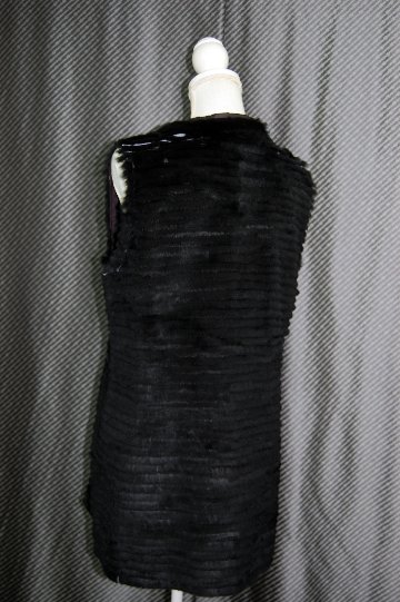 花柄プリント＆ラビットレイヤー　リバーシブルベストの画像