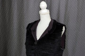 花柄プリント＆ラビットレイヤー　リバーシブルベストの画像