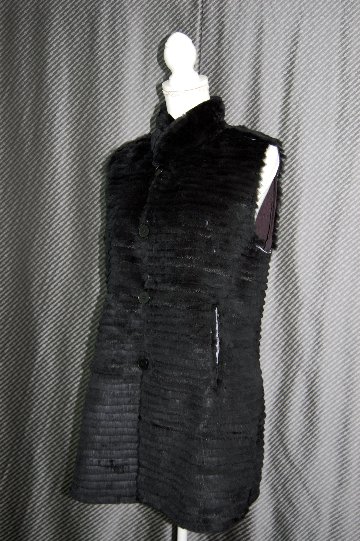 花柄プリント＆ラビットレイヤー　リバーシブルベストの画像