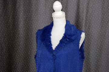 花柄プリント＆ラビットレイヤー　リバーシブルベストの画像