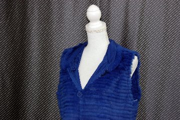 花柄プリント＆ラビットレイヤー　リバーシブルベストの画像