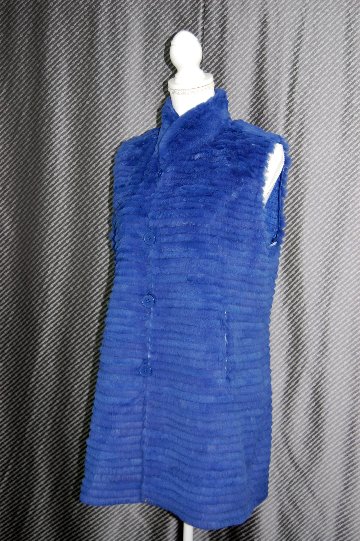 花柄プリント＆ラビットレイヤー　リバーシブルベストの画像