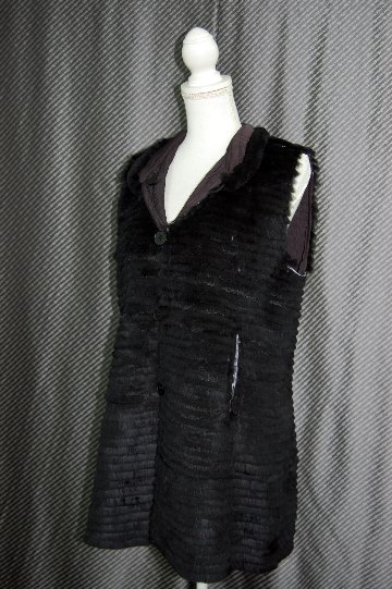 花柄プリント＆ラビットレイヤー　リバーシブルベストの画像