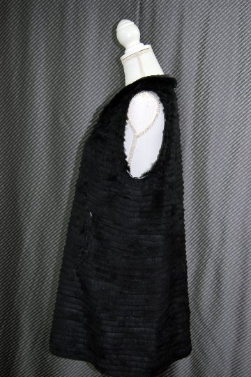 花柄プリント＆ラビットレイヤー　リバーシブルベストの画像