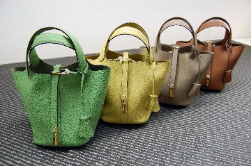 カーフレザー　インナーバッグ付バケットバッグの画像