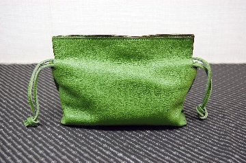 イタリアンカーフレザー　巾着ショルダーバッグの画像