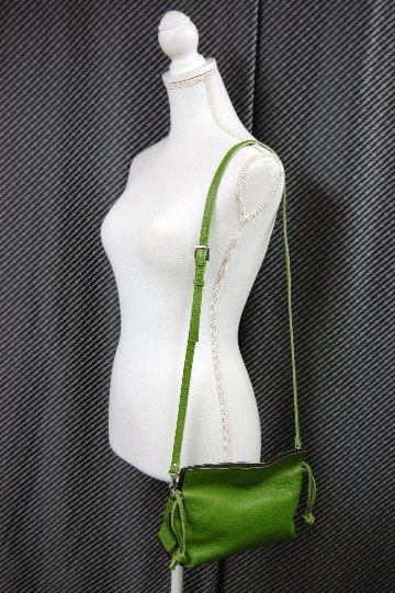 イタリアンカーフレザー　巾着ショルダーバッグの画像