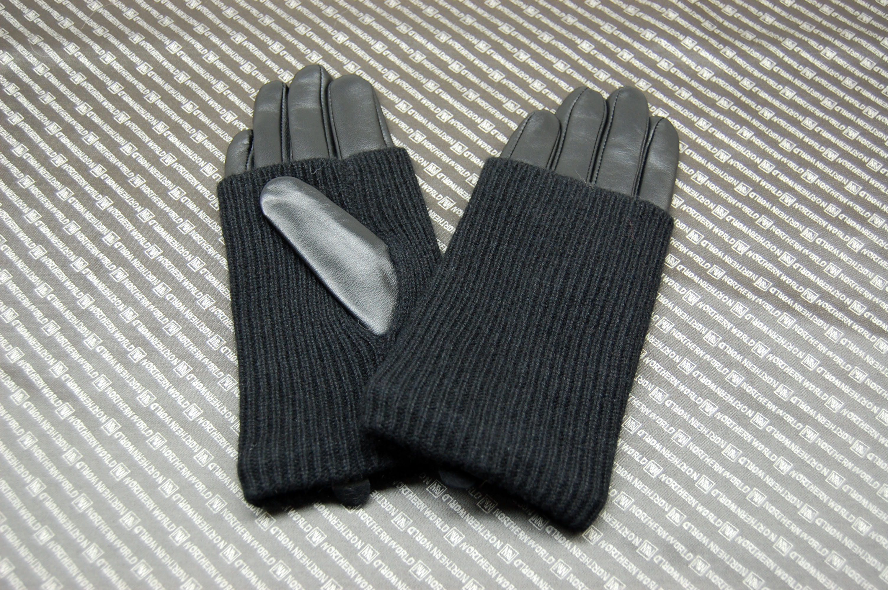 ラムレザー＆カシミヤニット　グローブの画像