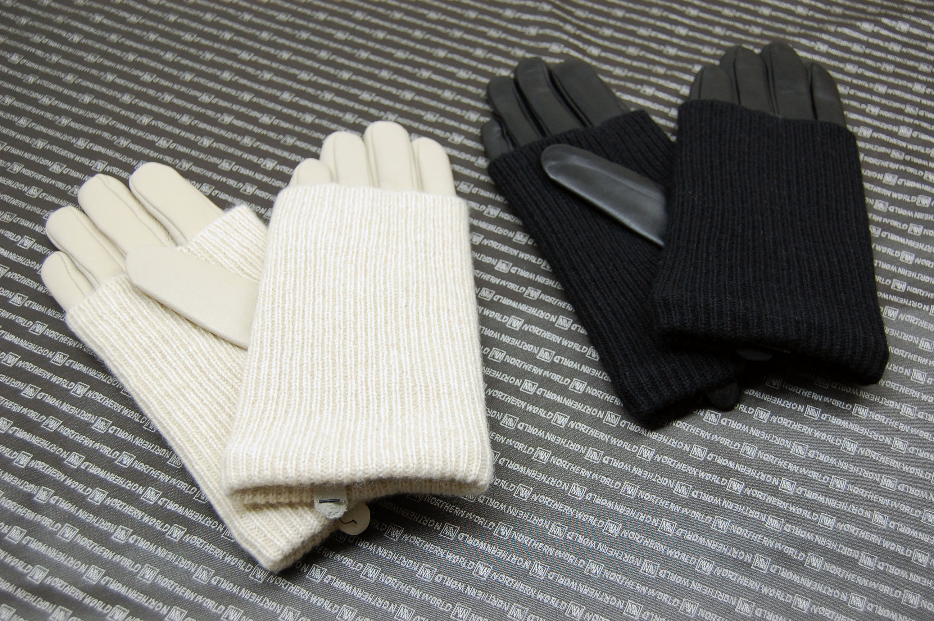 ラムレザー＆カシミヤニット　グローブの画像