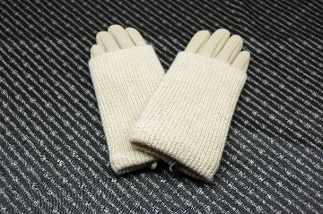 ラムレザー＆カシミヤニット　グローブの画像