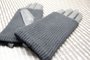 ラムレザー＆カシミヤニット　グローブの画像