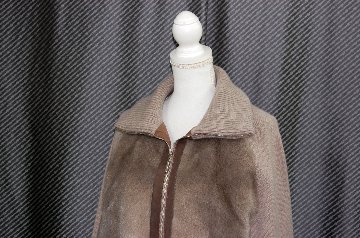 シルバーブルーミンク＆カシミヤ混ウール　ダウンジャケットの画像