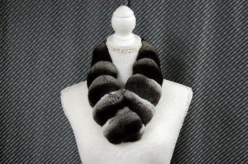 ブラックベルベットチンチラ　ダブルフェイスマフラーの画像