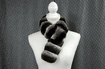 ブラックベルベットチンチラ　ダブルフェイスマフラーの画像