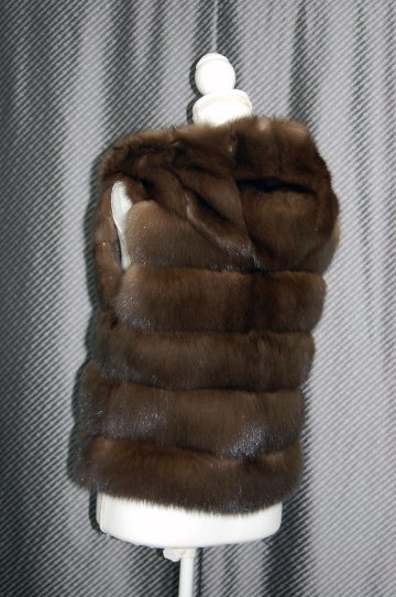 ロシアンセーブル　ダブルフェイスフーディーベストの画像