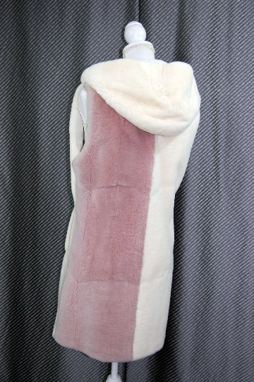 『訳あり』ヌートリア　バイカラーフーディーロングベストの画像