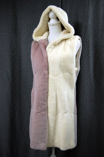 『訳あり』ヌートリア　バイカラーフーディーロングベストの画像