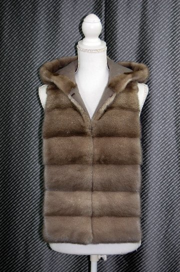 ミンク　フーディーストールの画像