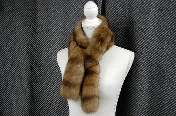 ロシアンセーブル　ダブルフェイスロングマフラーの画像