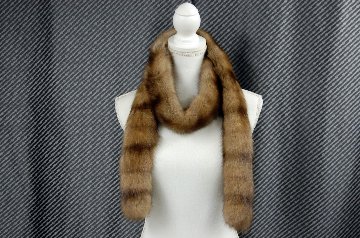 ロシアンセーブル　ダブルフェイスロングマフラーの画像