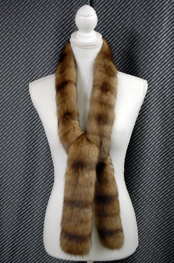 ロシアンセーブル　ダブルフェイスロングマフラーの画像