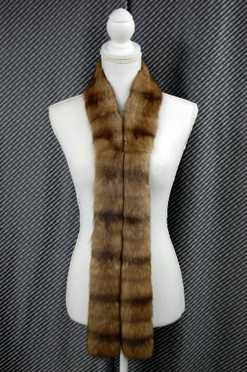 ロシアンセーブル　ダブルフェイスロングマフラーの画像